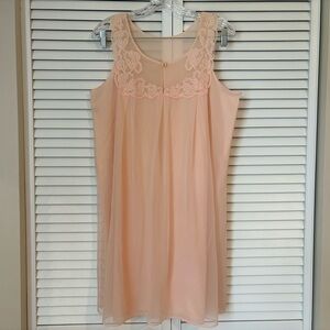 Penney’s Gaymode Women’s Vintage Medium Sheer Overlay Blush Lace Blush Nightgown